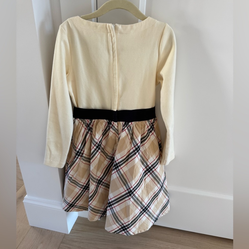 Elegant Kids Dress with Plaid Skirt - Picture 3 of 4